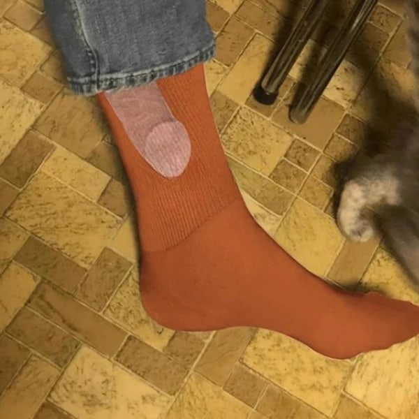 Visa upp strumpor höst vinter roliga tryckta strumpor mellersta rör unisex färgade ankelstrumpor Sproof  (FMY) Orange