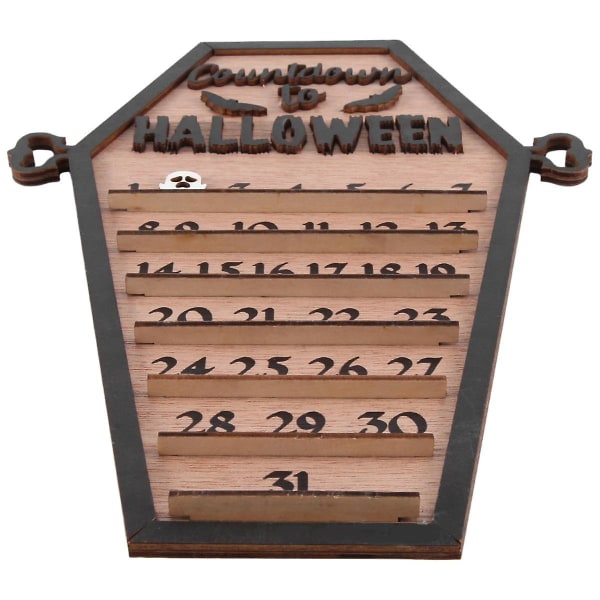 Halloween nedtellingskalender Gjør-selv-mobilblokker/-nummer, nedtellingsskilt av tre dekorert Halloween (FMY)