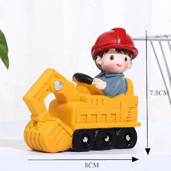 Kran Traktor Byggeplass Bursdagskake Dekor Kake Topper Biler Fest Byggeplass Fest År Bursdagsgutt 1. Baby Shower (FMY) 1pcs
