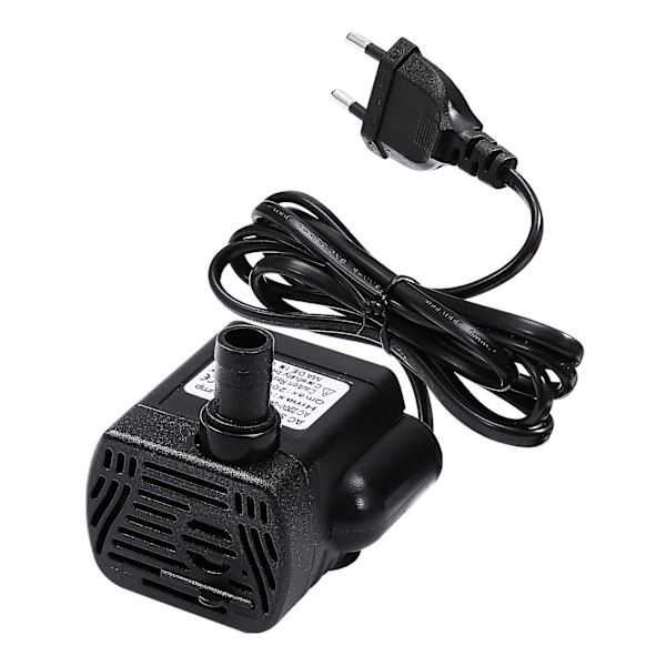 Ueetek Akvariepumpe AC 220v-240v 220l/h 4w Nedsænkelig Vandpumpe Fiskesø Dam Vandpumpe Med Eu Stik (sort)  (FMY)