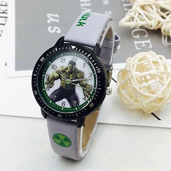 Spider-Man Thor Hulk Quartz Klocka Konstläderrem Digitala Armbandsur Barn Födelsedagspresent (FMY) Grey