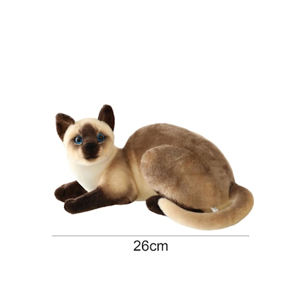 Suloinen eläinsimulaationukke Ryppyjä ehkäisevä pehmomateriaali Pehmolelu Taaperoille lapsille (FMY) 26cm Siamese Cat