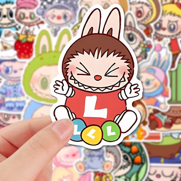 80 st Nya Labubu Monster Tecknade Vattentäta Klistermärken Paket Söta Vattenflaska Laptop Skateboard Scrapbook Anime Tillbehör(FMY) 80pcsset