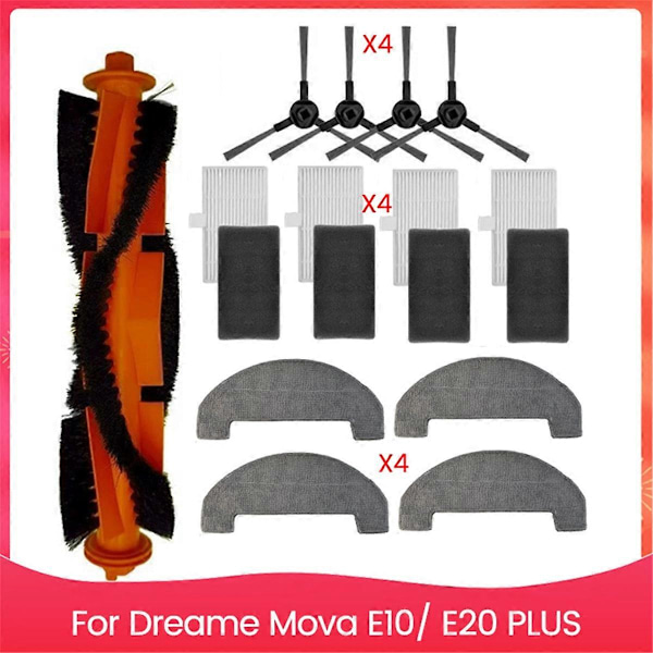 Reservedel for Dreame Mova E10/ E20 PLUS Støvsuger Tilbehør Hovedsidebørste HEPA (FMY) As Shown