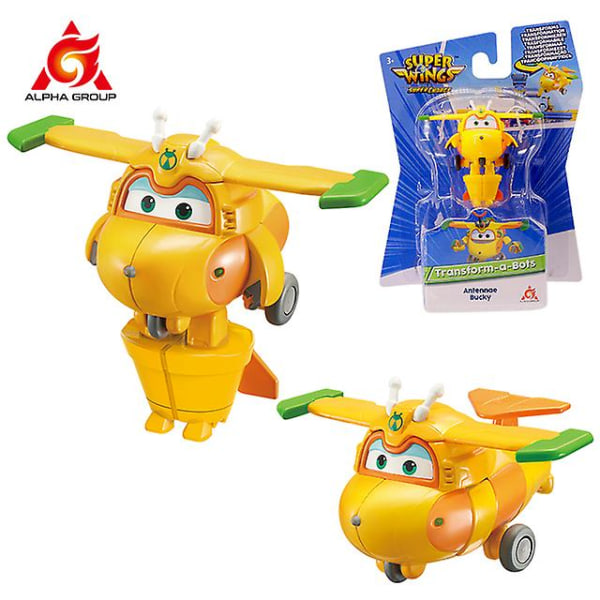 Super Wings S5 2" Mini Transforming Deformation Transform-a-bots Lentokoneen toimintahahmot Robottimuunnoslelut lapsille Gif (FMY) Bucky