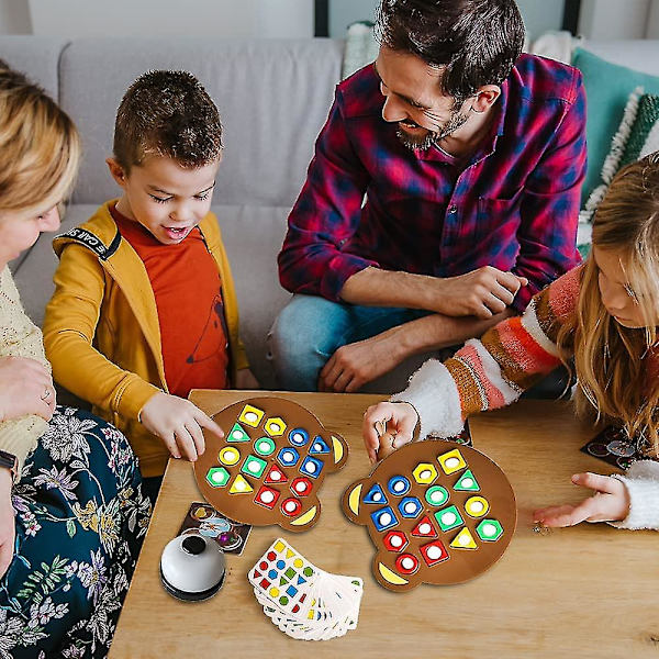 Formmatchningsspel Färg Sensorisk Pedagogisk Leksak, Barn Pussel Geometrisk Form Snabbmatchning Tavla, utan Klocka - Snngv  (FMY) White