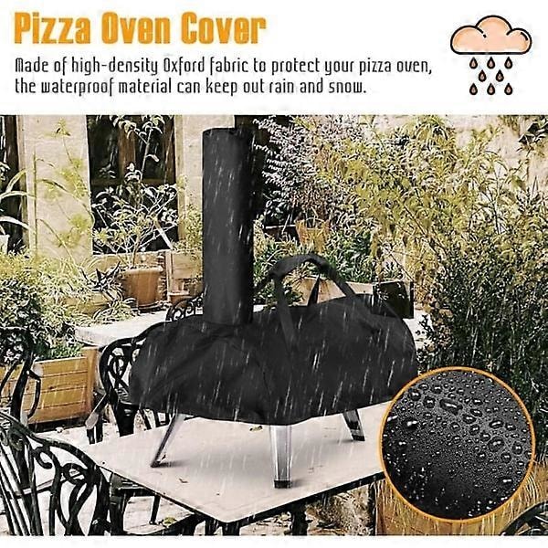 Pizza Ugnsöverdrag för Ooni Karu 12, Vattentätt, Väderbeständigt, Oxfordtyg, Pizza Ugnsöverdrag, Svart, 81 x 42 x 21 cm, För Ooni Karu 12 (FMY)