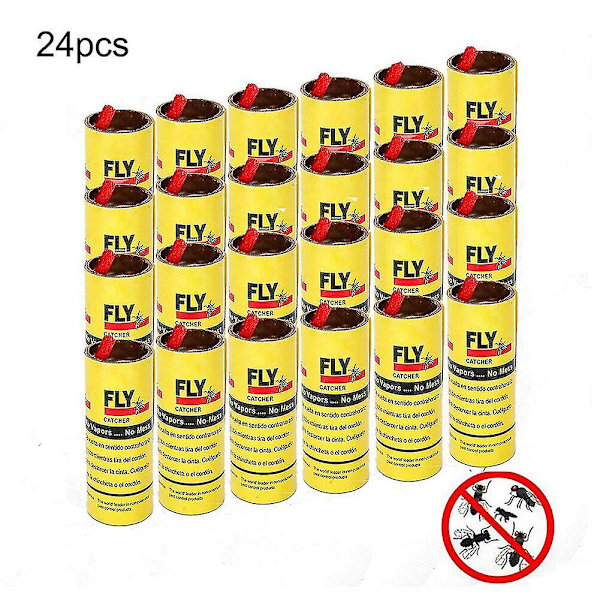 24 Rolls Sticky Fly Paper - Eliminate Flies Insect Trap, Catcher And Mosquito Killer, Home Glue Paper  (FMY)