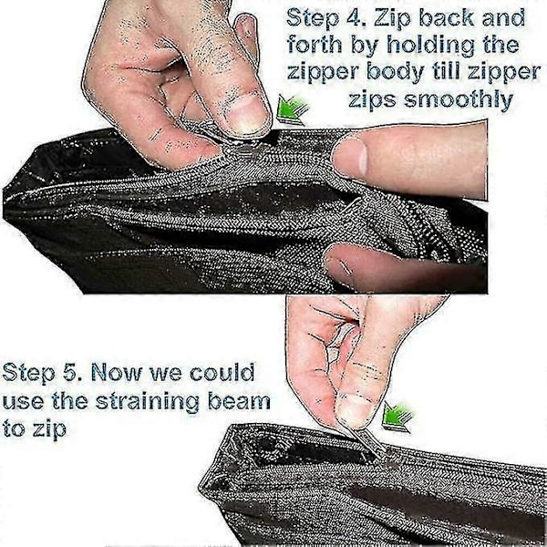 6-pack Fixerade Blixtlåsdragare - Blixtlåsslider Reparation, Instant Blixtlåssats - Avtagbar Räddningsersättning Väska (FMY) black