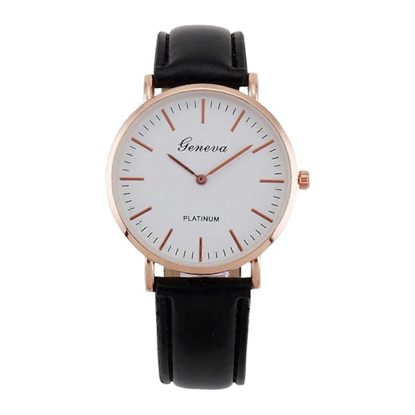 Herrar Casual Klocka Rund Urtavla Konstläder Rem Kvartsrörelse Män Tonåringar Armbandsur Mode Smycken (FMY) Rose Gold & Black