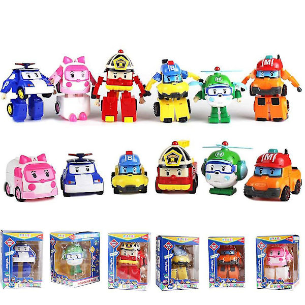 Robocar Poli -toimintahahmo, muuntautuva poliisiauto, robotti, opettavainen lasten lelu - ZHENV  (FMY) Red