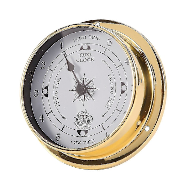 Meriveden nousu- ja laskukello, Tester-kuparikotelo, seinälle ripustettava veneen nousu- ja laskukello - 115mm - Erinomainen (FMY) GoldWhite