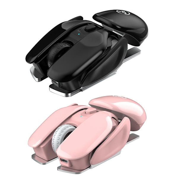 Trådlös Optisk Tyst Mus 4 Knappar RGB Möss för Spelkontor Bärbar dator PC (FMY) Pink