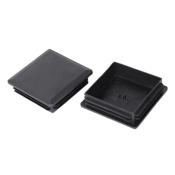 80mm x 80mm neliön muotoiset muoviset putkenpäät, 2 kpl (FMY) Black