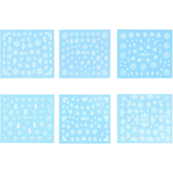 30 Ark Snowflake Nagelstickers Vita Självhäftande Vinter Jul (FMY)