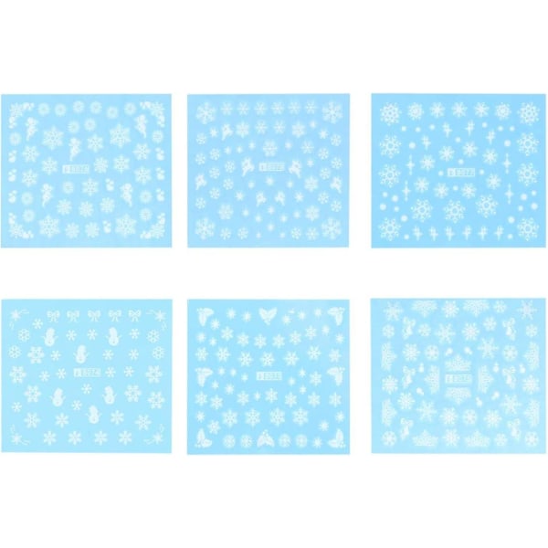 30 ark Snowflake Nail Stickers Vita självhäftande vinterjul (FMY)
