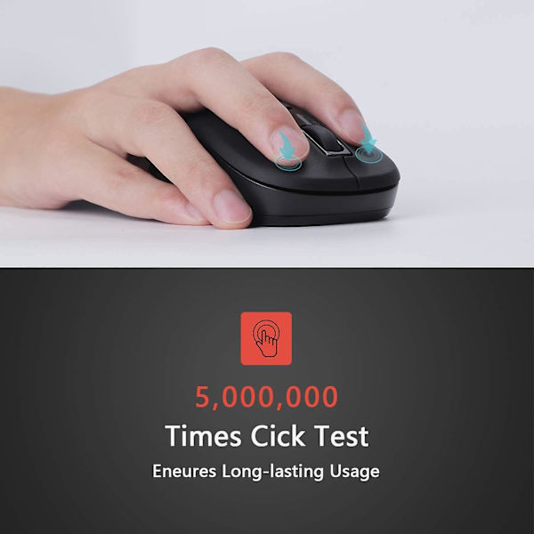 1 st trådlös mus, 2,4 g ergonomisk mus, trådlös mus för bärbar dator Windows (rosa och vit)