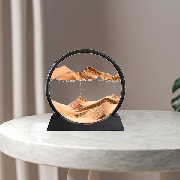 Liikkuva Hiekka Taidekuva Hiekka Kellon Syvänmeren Maisema Lasinen Hiekka 3d Maalaus (FMY) Orange