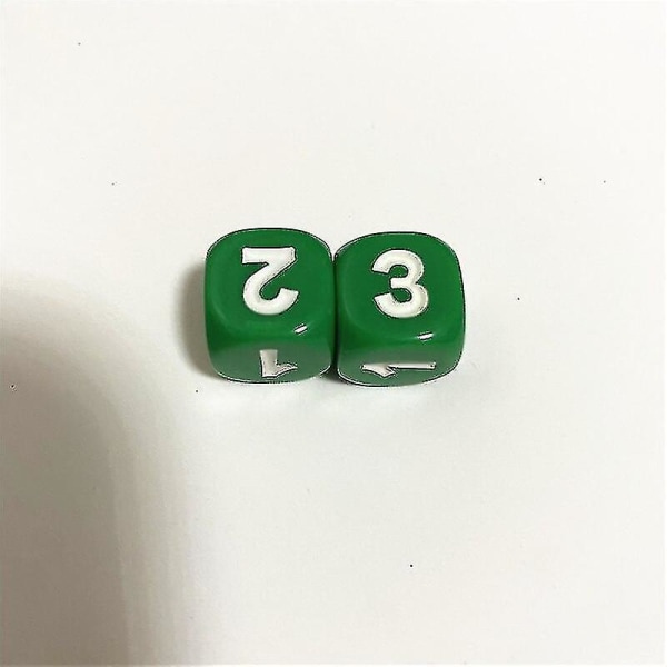 10 bitar Antal 1 2 3 1 2 3 D6 14 mm akryltärningar 6-sidiga tärningar för brädspelskuber 6 färger (FMY) Green
