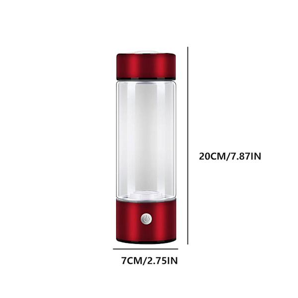 Vätevattengeneratorflaska Spe-pem-teknik Hög borosilikatglas  (FMY) Red