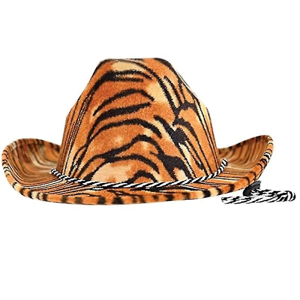 Cowboy-hatut Kesäaurinkohattu Länsimainen Cowgirl-hattu Eläinpainatuksella Aikuisten koko Rave Cow Girl -hattu miehille  (FMY) tiger hat