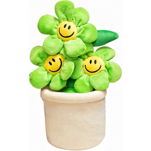 11,8 tuuman supersöpö auringonkukka, hymyilevä kukka, luovat täytetyt kasvit pehmoleluhuoneen koristelu perheellesi Syntymäpäivälahjat (5. Vihreä) (FMY)