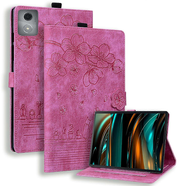 Til Lenovo Tab M11 Plus/ Tab K11 Plus Etui Læder Stand Tablet Cover Blomst Kat Kort Slots (FMY) Rose