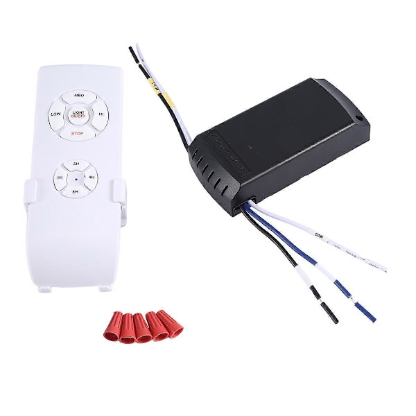 Universelt fjernkontrollsett for takviftelampe, tidsinnstilling, bryter, justerbar vindhastighet, sender R (FMY) white  black 110V