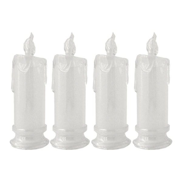 4 kpl Led liekettömät kynttilät, led Clearance Pillar -kynttilät, mukana paristo, koristelu Halloweenille (FMY)