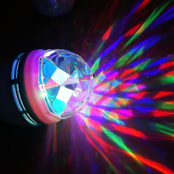 3W Automatisk Roterende Krystallkule RGB LED Scene Lys Pære Lampe DJ Disco Party - du (FMY)