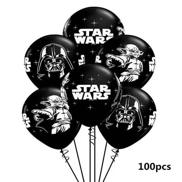 100 st/set Star Wars-filmtema latexballonger för festdekoration (FMY) 100pcs Black