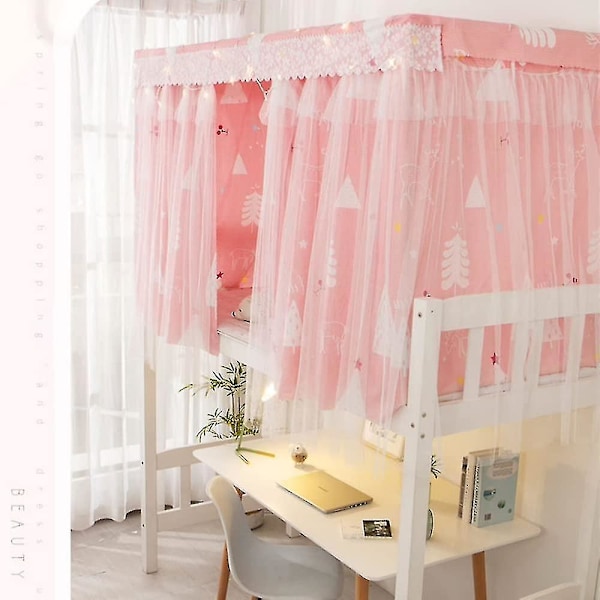 Sänghimmel för enkelsäng, mörkläggande tyg i gasväv, 1,15 m x 2 m (FMY) pink 115CM*200CM