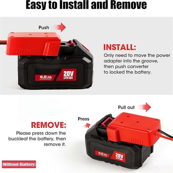 Strømhjuladapter for Milwaukee M18 18V Batteri (FMY)