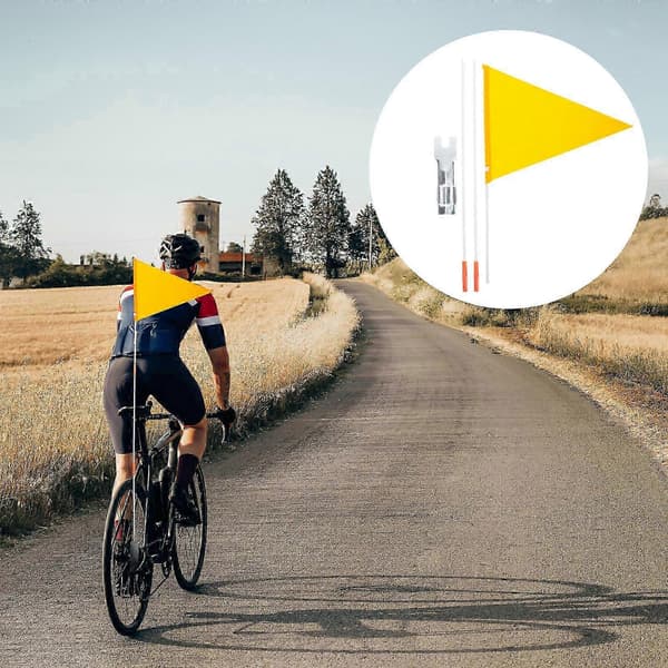 Vattentäta triangulära säkerhetsflaggor för cykel för ökad synlighet (FMY) Yellow 38.00X0.60X0.60CM