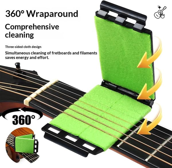 Gitarrsträngrengörare, 3-pack gitarrgreppbrädesrengörare, gitarrtillbehör gitarrrengöringskit, musikinstrument greppbrädesrengöring (FMY)