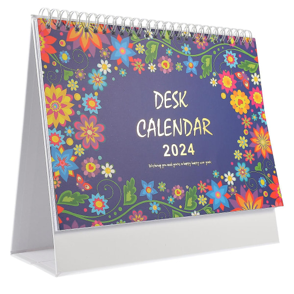 Skrivebordskalender 2024 Skrivebordskalender Ornament Stand Up Flip Calendar Decor Desktop Calendar (FMY) As Shown 2