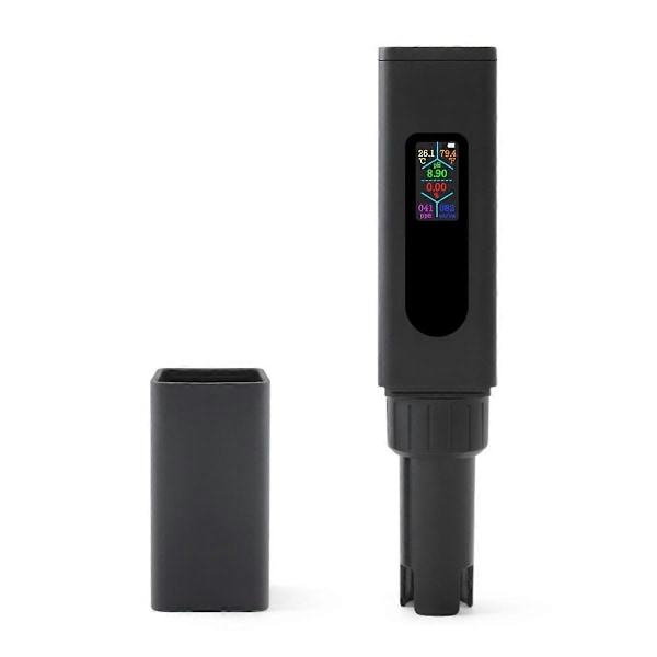 5 i 1 Salinitetsmåler PH Vandkvalitetstester Digital EC TDS TEMP Monitor Genopladelig Test til Akvarium Hydroponisk Pool (FMY) Black