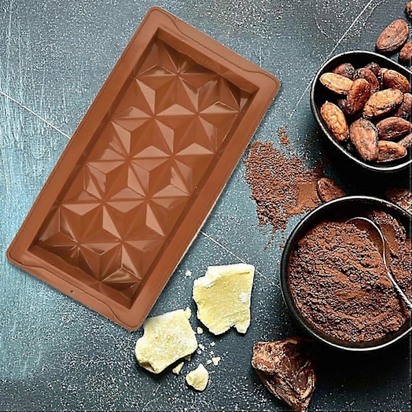 Dyb Chokoladebar Forme | Silikone Chokoladeform | Varmebestandig Chokoladebar Form (FMY) 3pcs