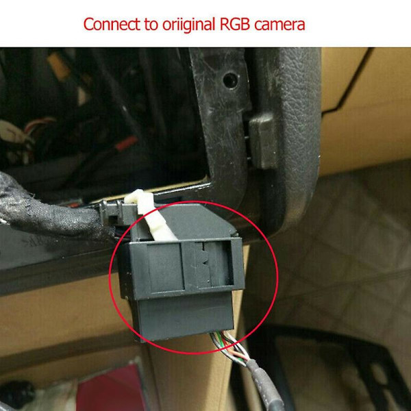 RGB til (rca) Av Cvbs Signal Converter Decoder Box Adapter For Factory Rear View Camera Tiguan Golf  (FMY) Black