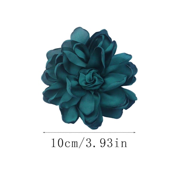 Stof Blomst Broche Stor Corsage Broche Rose Broche til Banket Dansedragt Violet (FMY) Dark Green 10cm