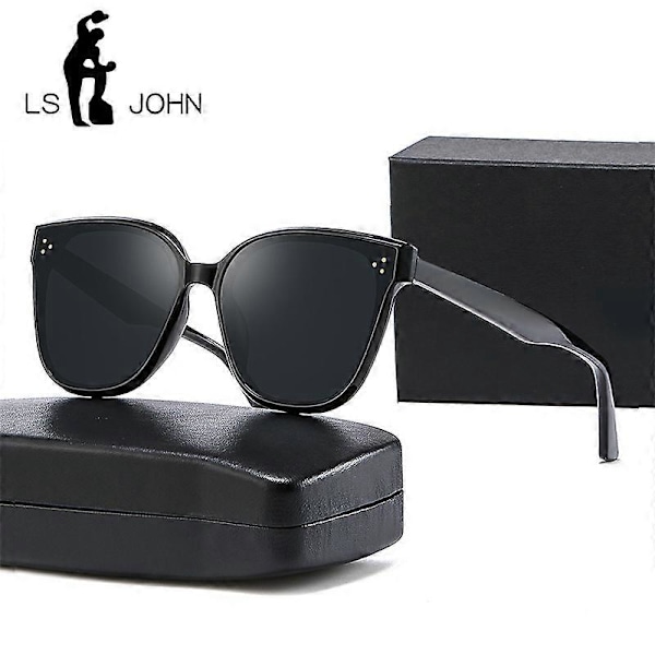 Lyxmärke Koreanska Solglasögon Dam Monster Designer Gentle Herr Trendiga Acetat Cat-eye Polariserade Solglasögon Dam Shades (FMY) BLACK GRAY UV400