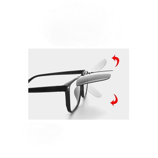 Polariserte solbriller med klips - Antirefleks Uv400-beskyttelse Vipp opp for menn Kvinner kjører utendørs sport-svart (FMY)