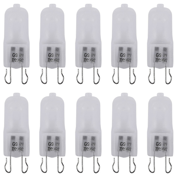 10x G9 Halogen Varmt Hvid Kontor Kapsel Frost Glødepære Lampe 40w 230v  (FMY) as shown