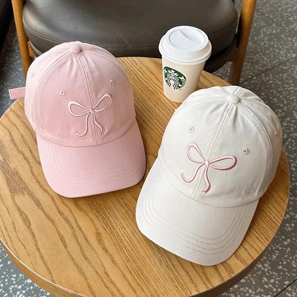 Trendig söt keps med rosett för damer Y2k Estetisk Preppy Solkeps Vandring Rese Truckerkeps för Vandring Resor (FMY) Pink