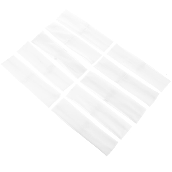 10 stk Hodebånd Elastiske Svettebånd Svetteabsorberende Sports Gym Hodebånd (FMY) White 20X4.5cm