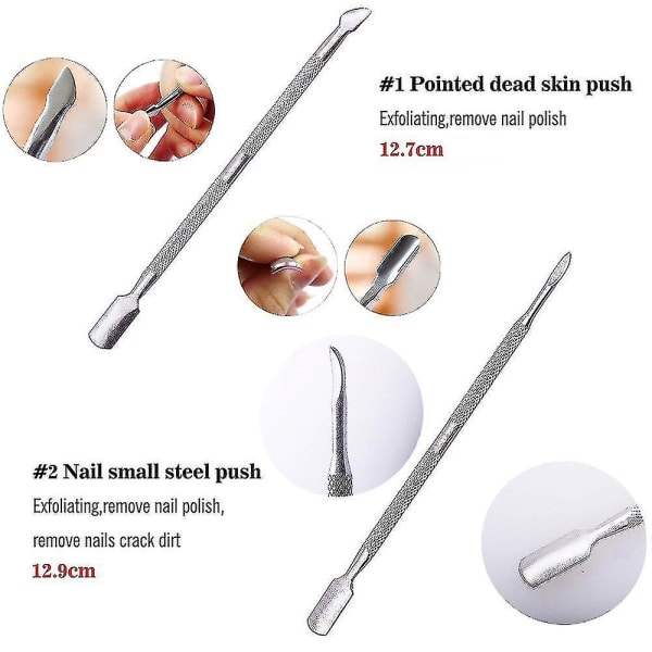 Professional Double Sided Stainless Steel Nail Cuticle Remover Pusher Dead Skin Push Manicure Pedicure Care Tool  (FMY)