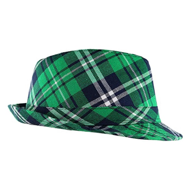 Festdekorationer Irish Pläd Grön Fedora - St. Patrick's Day Kostymtillbehör Leprechaun Hat For Men Damer Och Barn (FMY) Green