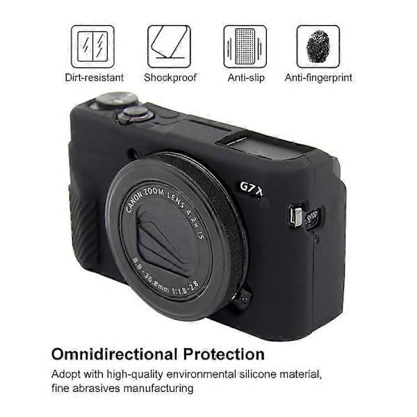 Silikon Skyddande Fodral för Canon EOS G7 X Mark II (FMY) Black