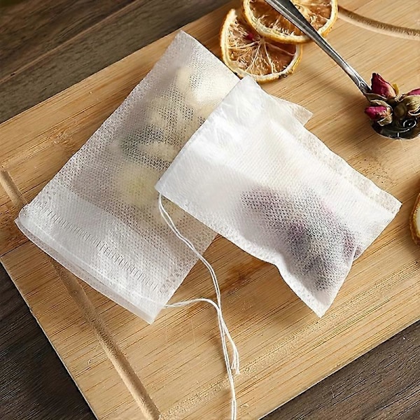 200 stk. Krydderiposer til madlavning, suppeposer, genanvendelige suppeposer med snøre, transparente nonwoven engangs teposer til krydderi te infuser, Spi (FMY) 6*8cm-2.36*3.15in