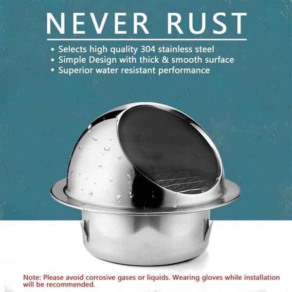Ventilationsrist, 4\" rund vægmonteret emhætteventilationsudgangsrist i 304 rustfrit stål (ø100mm)（FMY）